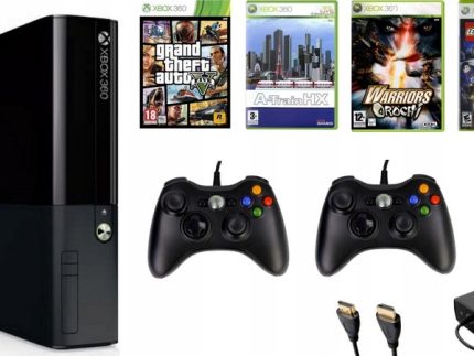 KOMPLET KONSOLA MICROSOFT XBOX 360 + 2 PADY ! + GTA V + GRY !