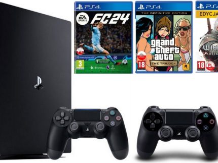 NAJMOCNIEJSZA KONSOLA PS4 PLAYSTATION 4 PRO 1000GB 1TB 4K + 2x PAD + 3x GRA