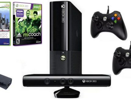 KOMPLET KONSOLA MICROSOFT XBOX 360 KINECT + 2 PADY + GRY