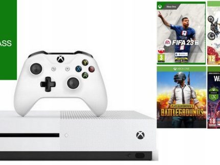 Konsola Microsoft Xbox One S + Oryginalny Pad + 4 x Gra + Game Pass Core !