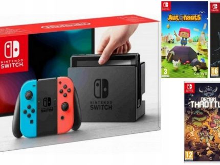 NINTENDO SWITCH + 3 NOWE GRY !