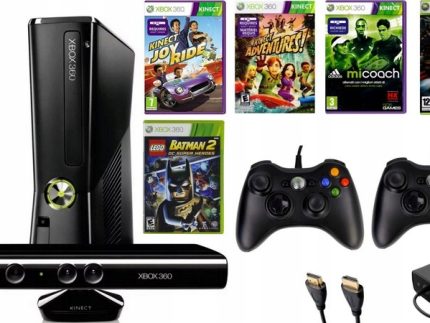 Konsola Microsoft Xbox 360 Slim + Kinect + 2 Pady + Gry