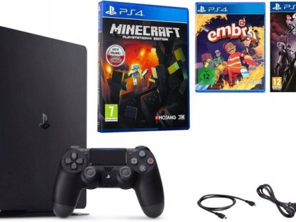 Najnowsza Konsola PlayStation 4 Slim PS4 + Pad Sony + Minecraft + Gry