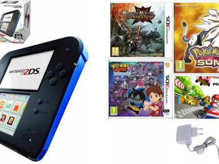 Konsola Nintendo 2DS + Pokemon + Monster Hunter + Mario Kart 7 + Yo-Kai 2