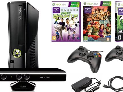 Konsola Microsoft Xbox 360 Slim + Kinect + 2 Pady + Gry