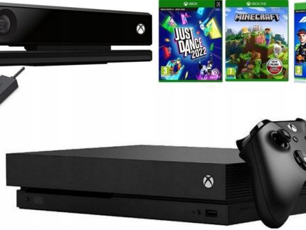 KONSOLA MICROSOFT XBOX ONE X 1TB + KINECT + JUST DANCE + MINECRAFT + F1