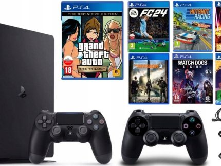 Super Konsola PlayStation 4 Slim PS4 1TB / 1000GB 2x Pad Sony + 7 x Gra