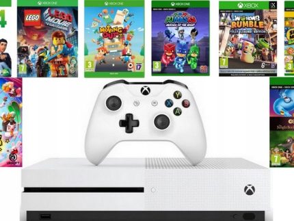 Konsola Microsoft Xbox One S + Oryginalny Pad + 8 x Gra Zestaw Dla Dzieci !